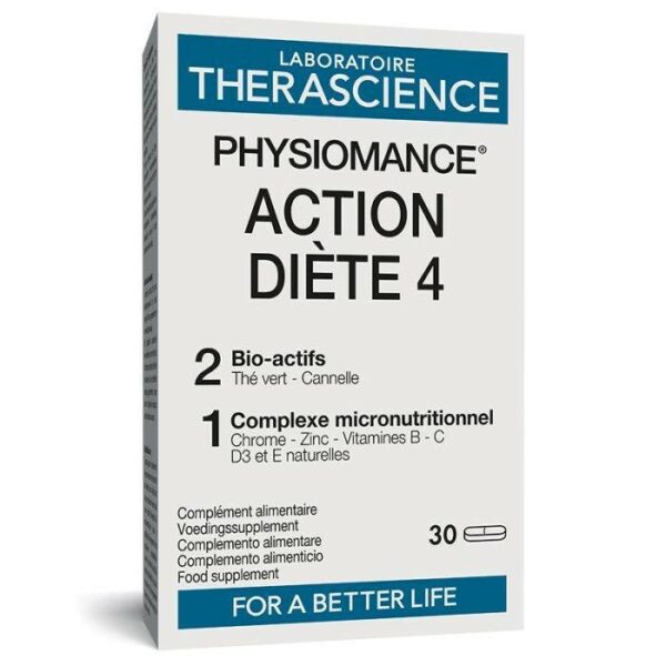 Acción dieta 4 – Té verde, canela, cromo (picolinato) y zinc (bisglicinato) para control del peso | Therascience