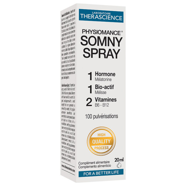 Somny Spray – Melatonina 1,8 mg + melisa + vitaminas B6 y B12 | Therascience (20 ml)