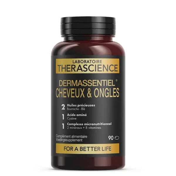 Dermassentiel Cabello y Uñas – Biotina, Zinc, Selenio Lynside® Se+ y L-cistina | Therascience