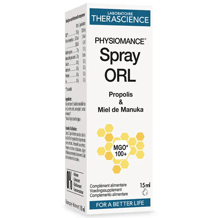 Spray ORL – Própolis Promunel® y Miel de Manuka MGO 100+ con Zinc y B2 | Therascience